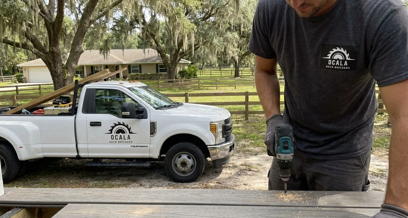 Ocala Deck Builders branded truck