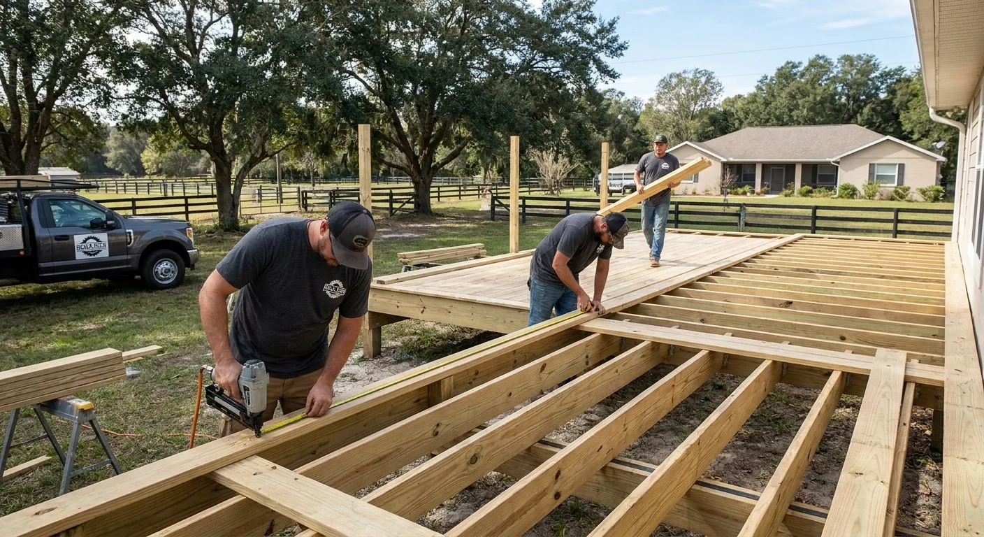 Ocala deck builder working on a job site