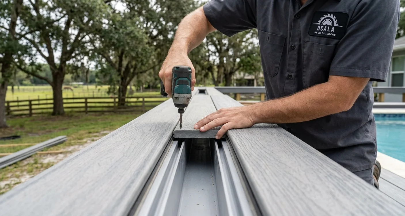 Ocala Deck Builders team discussing a project with a homeowner