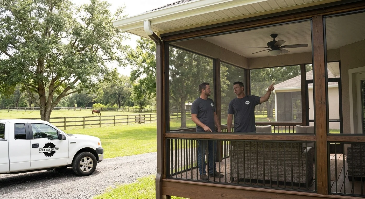 Screened deck enclosure in Ocala
